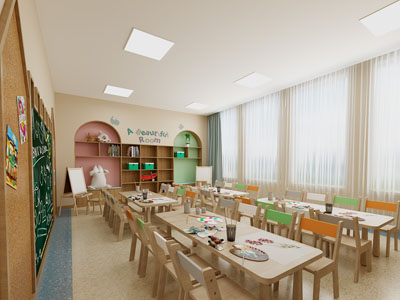 现代儿童幼儿园绘画教室