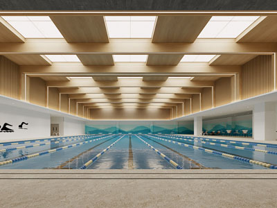 现代室内游泳馆 游泳池