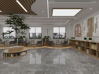 新中式书吧 阅览室 图书馆