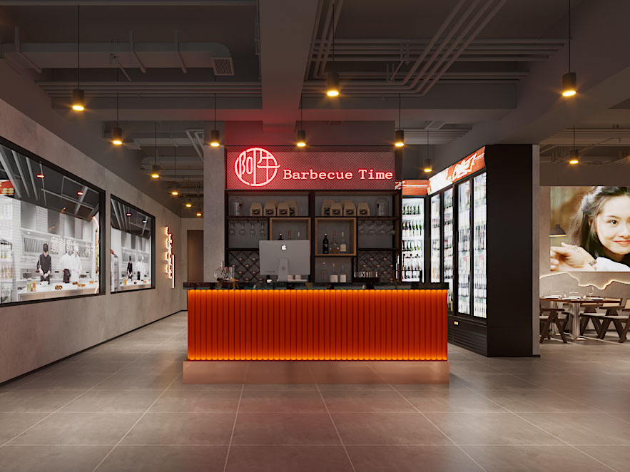 工业风loft烧烤店
