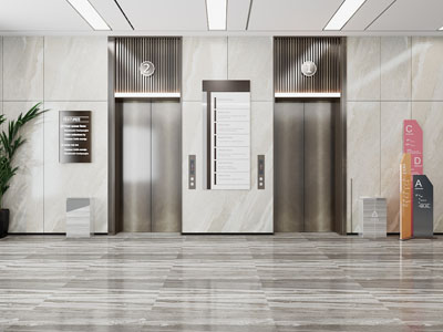 现代电梯间3d模型 现代电梯间