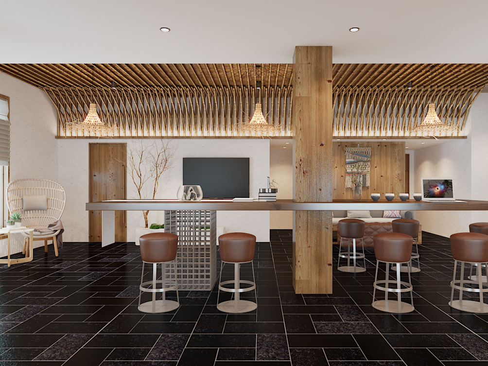 现代民宿大厅大堂