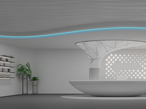 现代公司大堂前台接待3d模型 现代公司大堂前台接待