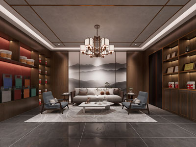 新中式艺术漆专卖店 展厅展览