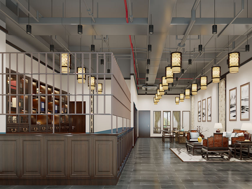 新中式当铺3d模型 新中式当铺