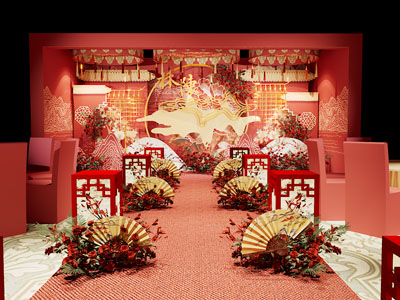 新中式婚庆舞台 宴客厅 就餐区