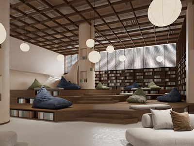 现代书吧 阅览室 图书馆3d模型 现代书吧 阅览室 图书馆