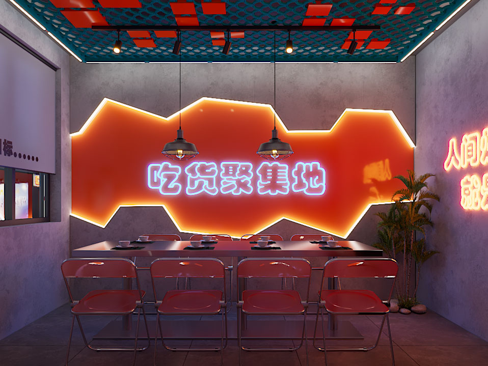 工业风loft烧烤店