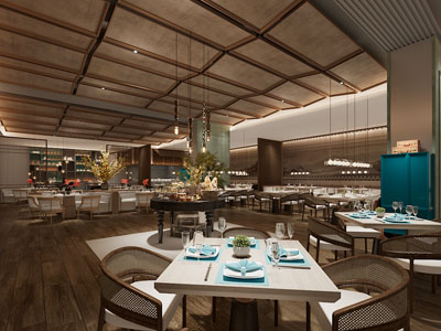 现代中古风饭店餐馆