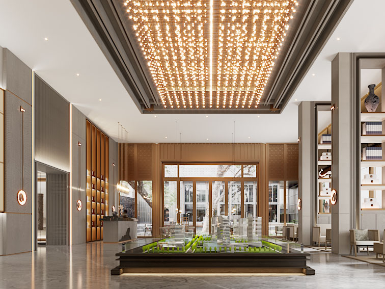 现代售楼处 大堂前台接待