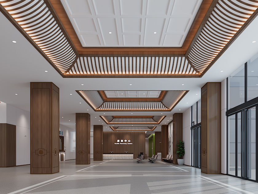 新中式酒店大堂前台接待