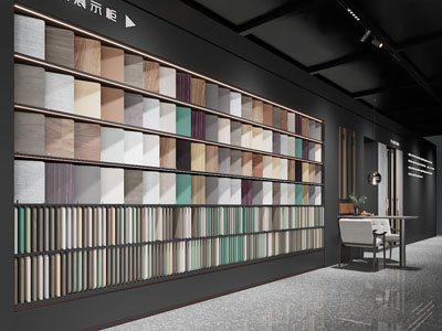 现代地板色板建材展示柜 展览