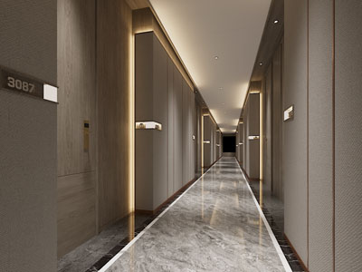 新中式酒店过道