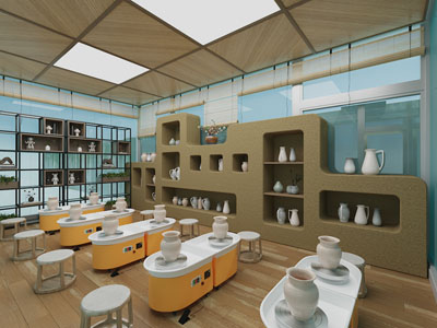 现代陶瓷手工作坊 陶艺馆3d模型 现代陶瓷手工作坊 陶艺馆