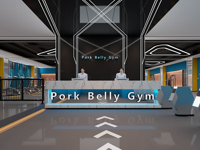 现代健身房大堂前台接待