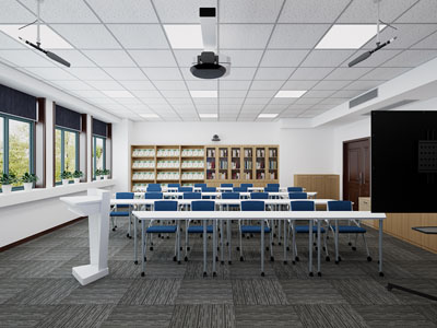 现代培训教室3d模型 现代培训教室