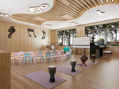现代幼儿园音乐教室3d模型 现代幼儿园音乐教室