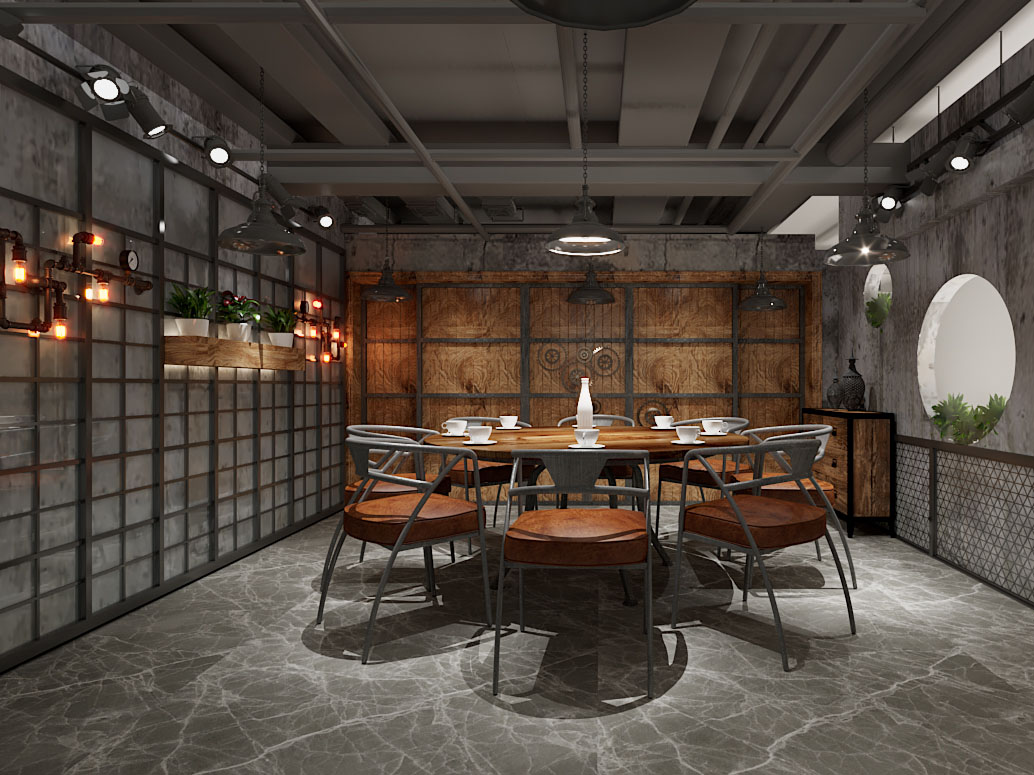 工业风loft饭店包厢包间