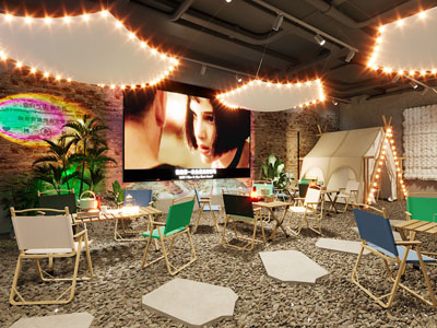 工业风loft露营 营地饭店餐馆