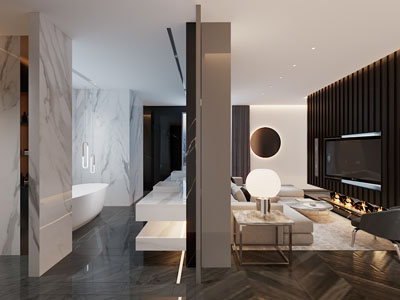 现代酒店客房 卫生间