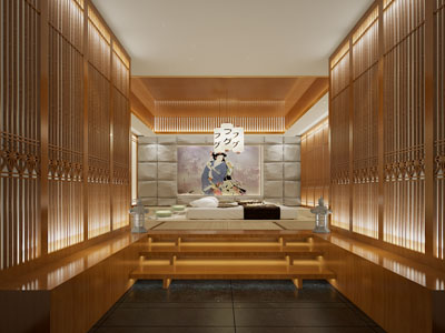 日式料理店 包厢包间3d模型 日式料理店 包厢包间