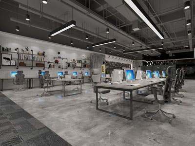 工业风loft黑白灰办公室