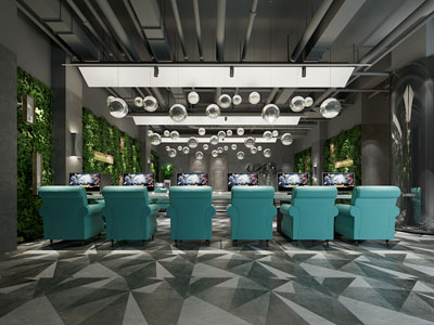 工业风loft网咖 网吧