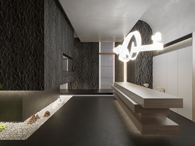 现代公司前台接待3d模型 现代公司前台接待