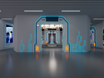 现代航空展厅展览3d模型 现代航空展厅展览