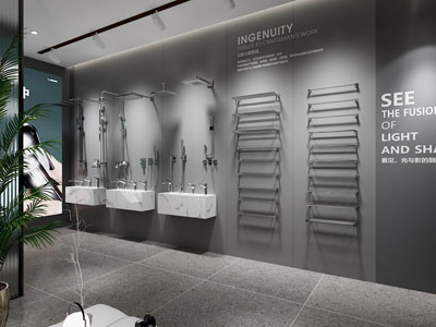 现代卫浴 淋浴花洒 水龙头展厅展览3d模型 现代卫浴 淋浴花洒 水龙头展厅展览
