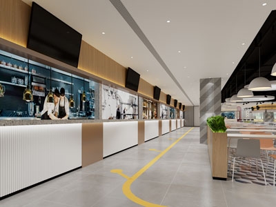 现代食堂 饭店餐馆3d模型 现代食堂 饭店餐馆