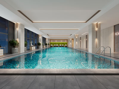 现代室内游泳馆3d模型 现代室内游泳馆