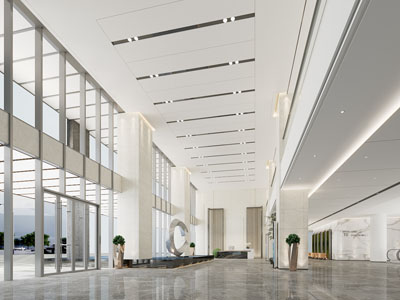 新中式酒店大堂前台接待3d模型 新中式酒店大堂前台接待