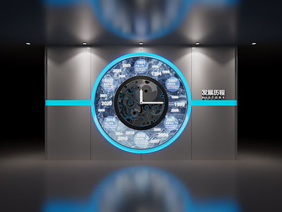 现代钟表背景墙3d模型 现代钟表背景墙