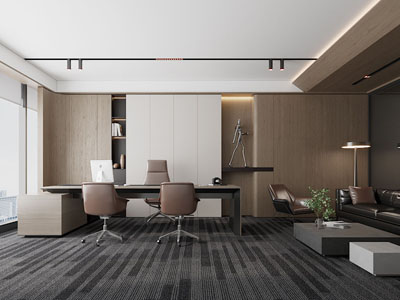 现代董事长 总经理办公室3d模型 现代董事长 总经理办公室