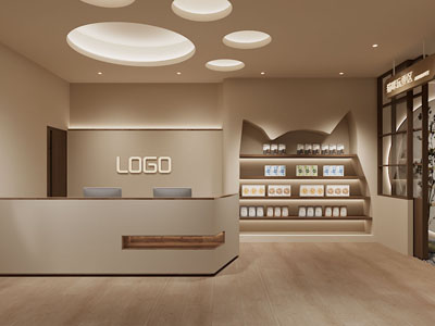 现代宠物店门厅前台接待3d模型 现代宠物店门厅前台接待