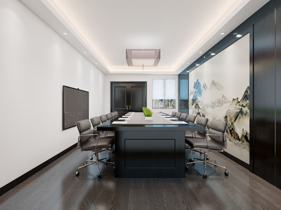 新中式会议室3d模型 新中式会议室