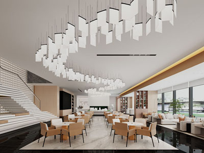 现代售楼处大堂前台接待区 洽谈区3d模型 现代售楼处大堂前台接待区 洽谈区