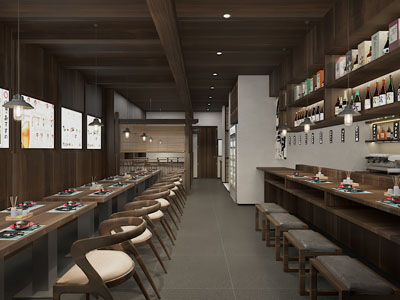 日式寿司店 饭店餐馆3d模型 日式寿司店 饭店餐馆