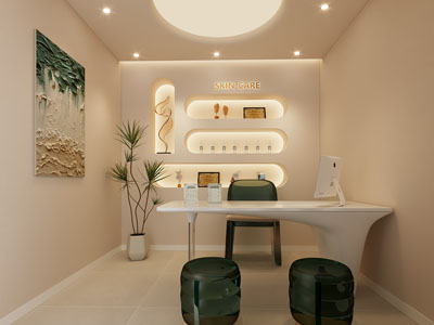 侘寂风美容院办公室3d模型 侘寂风美容院办公室