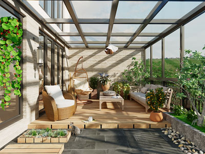 现代阳光房 花房 休闲室