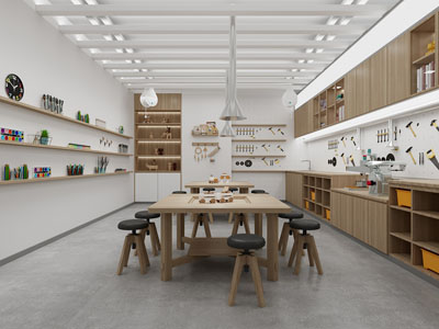现代木工手工作坊 教室3d模型 现代木工手工作坊 教室