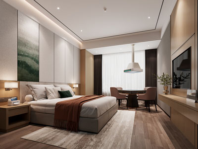 现代酒店客房3d模型 现代酒店客房