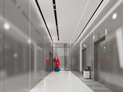 现代电梯间3d模型 现代电梯间