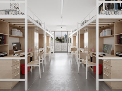 现代学生宿舍 卧室