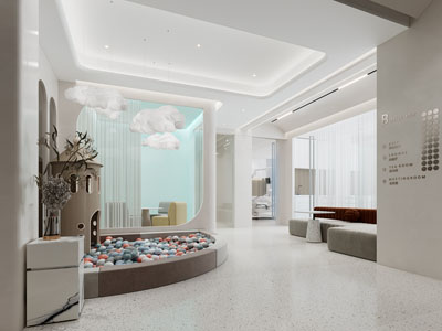 现代空腔医院等候区 接待区3d模型 现代空腔医院等候区 接待区