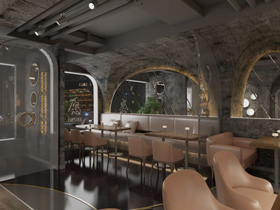 工业风loft饭店餐馆3d模型 工业风loft饭店餐馆