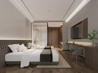 现代酒店客房3d模型 现代酒店客房