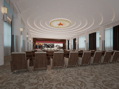 现代政府报告厅 会议室3d模型 现代政府报告厅 会议室