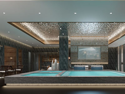 现代洗浴中心3d模型 现代洗浴中心